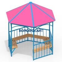 Беседка с лавками МАФ 4120 в Новосибирске Беседка с лавками МАФ 4120 в Новосибирске