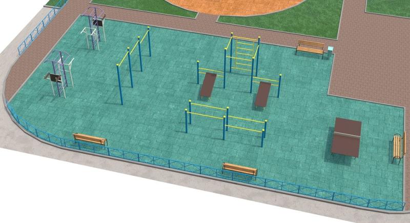 Проект спортивной площадки с столом теннисным в Новосибирске