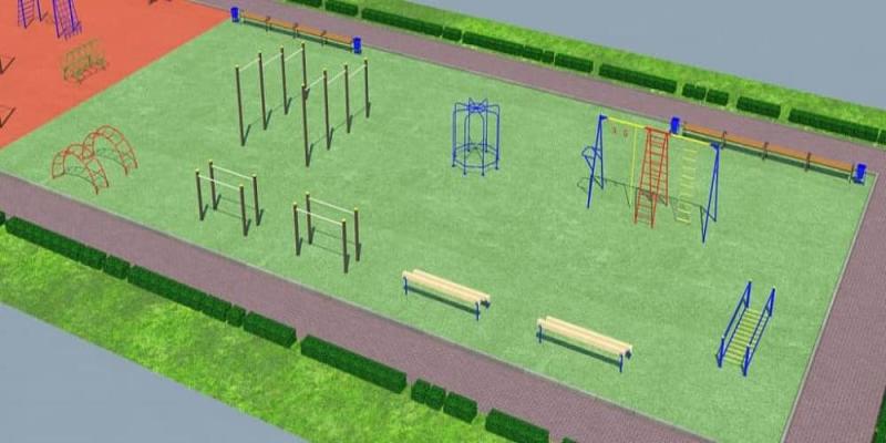 Проект детско-спортивной площадки для школы - детсада в Новосибирске