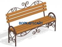 Лавочка кованная МАФ 1606 в Новосибирске