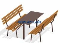 Дачный комплект из 2 лавочек и стола МАФ 1620 в Новосибирске