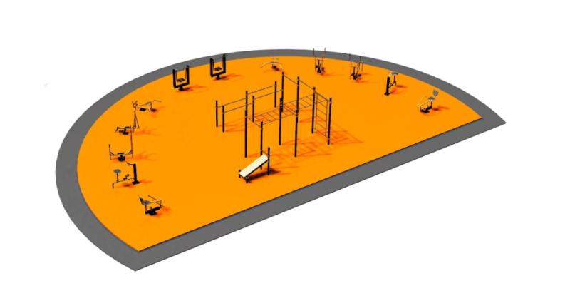 Дизайн проект спортплощадки Полукруглая в Новосибирске