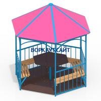 Беседка со столом, лавками и полом МАФ 4123 в Новосибирске Беседка со столом, лавками и полом МАФ 4123 в Новосибирске