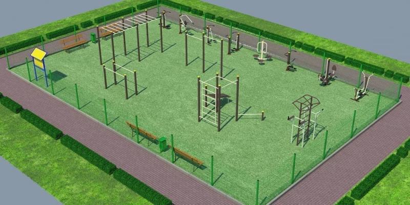 Проект спортивной воркаут площадки с уличными тренажерами - 1467400 рублей в Новосибирске