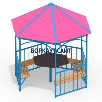 Беседка со столом и лавками МАФ 4121 в Новосибирске