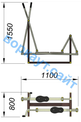 Уличный тренажер "Лыжник" УТ 008 в Новосибирске