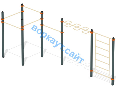 Воркаут турники с шведской стенкой и рукоходом  ВС-21 в Новосибирске
