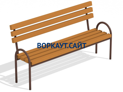 Парковая лавочка со спинкой МАФ 1605 в Новосибирске