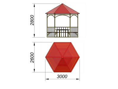 Беседка со столом и лавками МАФ 4121 в Новосибирске
