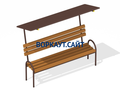 Лавочка под навесом МАФ 1607 в Новосибирске