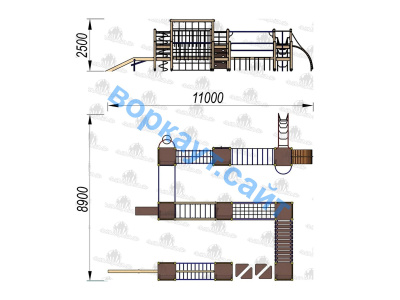 Детский спортивный комплекс Полоса препятствий ДСК 3116 в Новосибирске