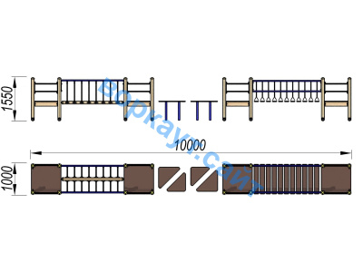 Детский спортивный комплекс Двойной мостик ДСК 3115 в Новосибирске