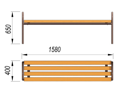 Лавочка парковая МАФ 1603 в Новосибирске