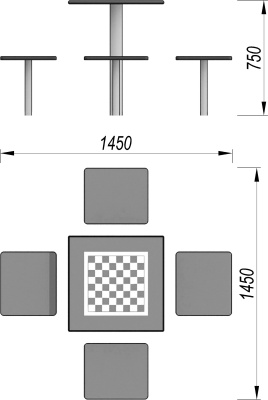 Шахматный стол МАФ 3516 в Новосибирске