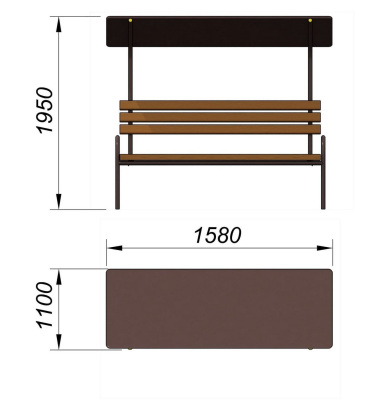 Лавочка под навесом МАФ 1607 в Новосибирске