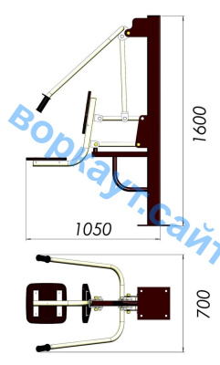 Уличный тренажер "Жим от груди" УТ 002 в Новосибирске