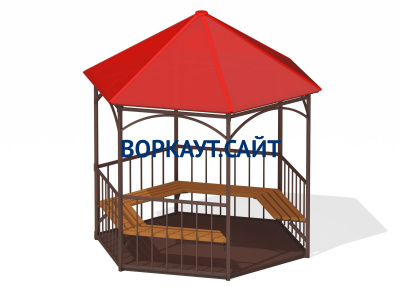 Беседка с лавками и полом МАФ 4122 в Новосибирске