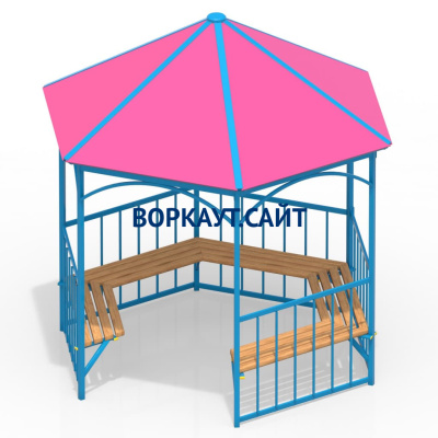 Беседка с лавками МАФ 4120 в Новосибирске Беседка с лавками МАФ 4120 в Новосибирске