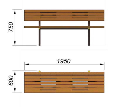 Диван уличный МАФ 1608 в Новосибирске