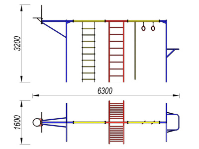 Гимнастический комплекс с баскетбольным щитом МАФ 3001 в Новосибирске Гимнастический комплекс с баскетбольным щитом МАФ 3001 в Новосибирске